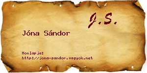 Jóna Sándor névjegykártya