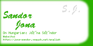 sandor jona business card